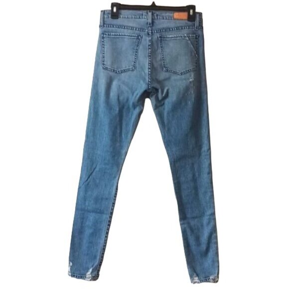 NEW Comune London Mid Twig Blue Jeans in Medium Wash Factory Distressed Size 28 - Picture 5 of 13